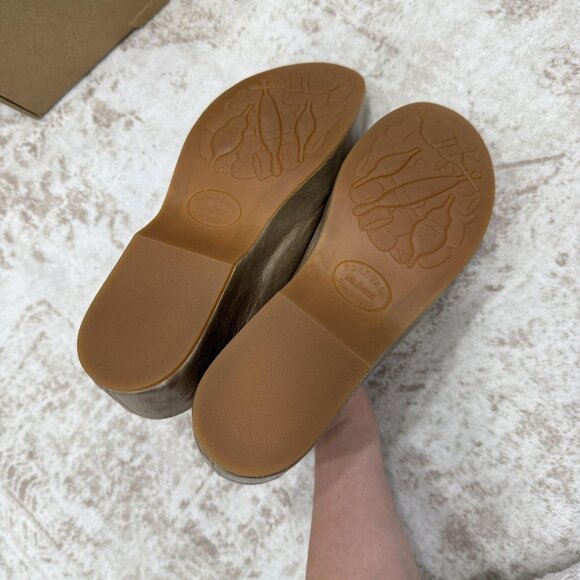 Kork-Ease Yazmin Sandals Womens Size 9 Light Gold Leather Wedge Slides Platform - Picture 9 of 12